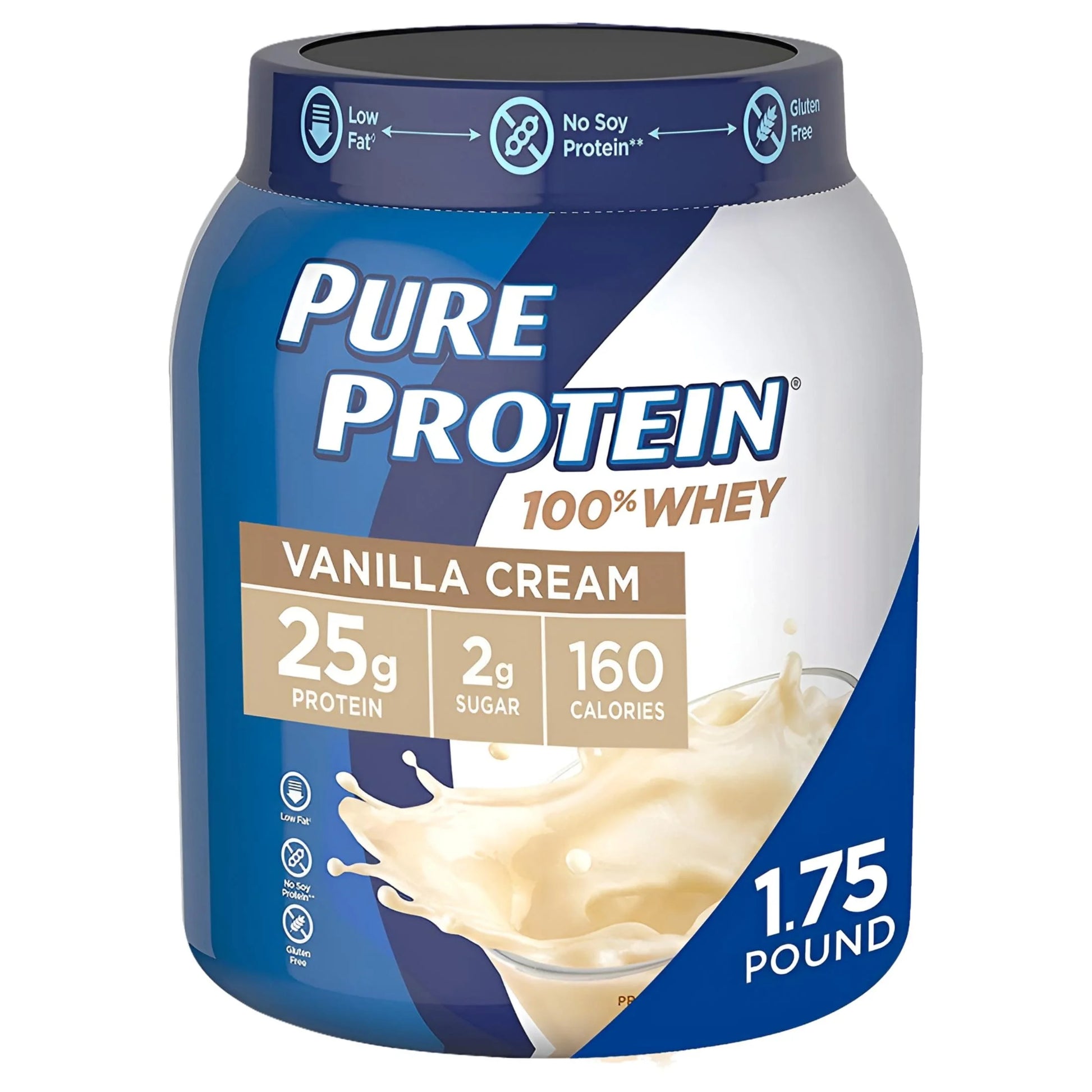 Whey Protein Powder by , Gluten Free, Vanilla Cream, 1.75 Lbs