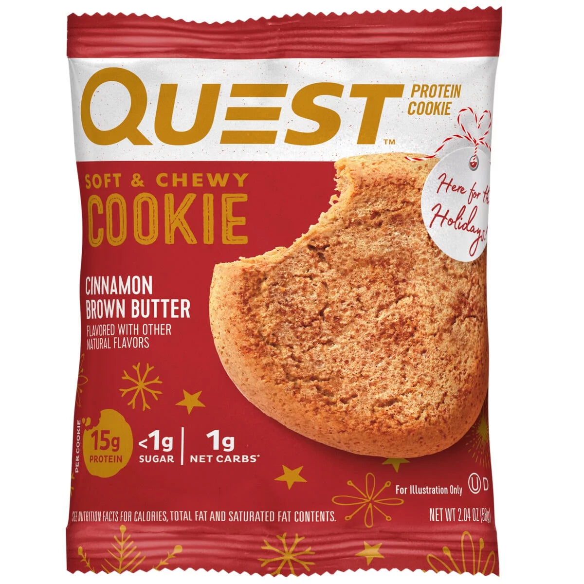 Quest Protein Cookie, Limited Edition Cinnamon Brown Butter Flavor, 15G Protein, 12 Count