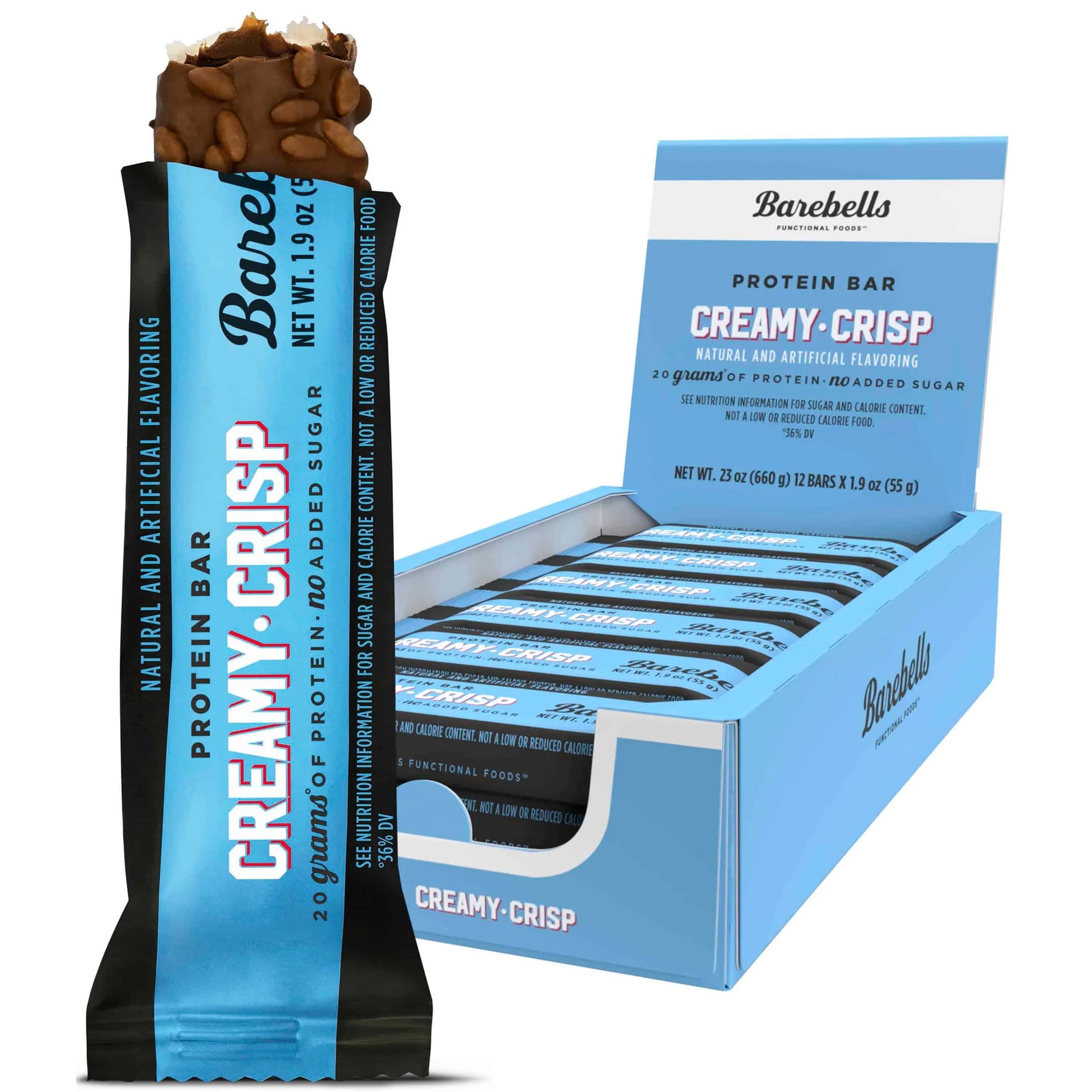 Protein Bars with 20G High Protein, 1.9Oz Bars, Creamy Crisp - 12 Count