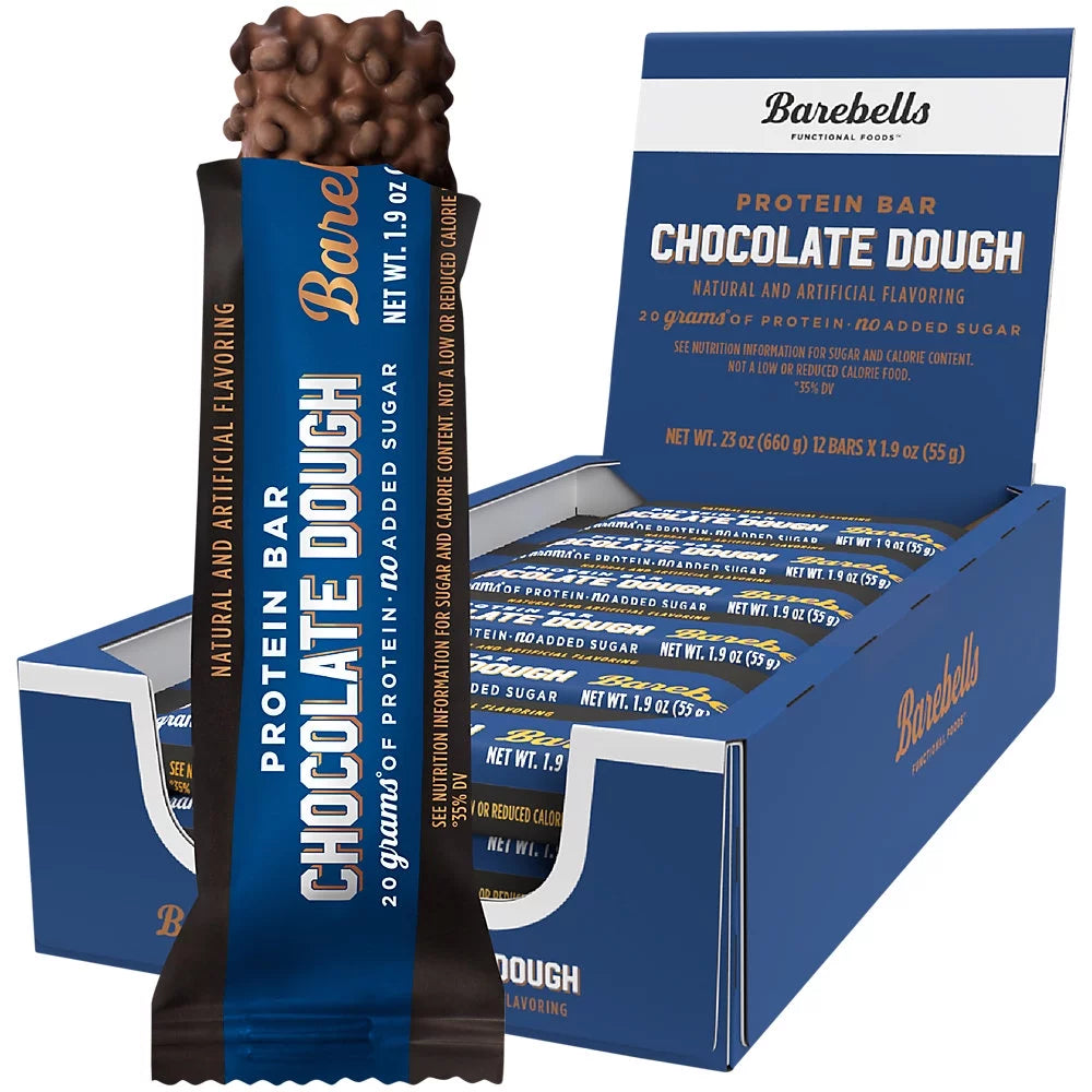 Protein Bars with 20G High Protein, 1.9Oz Bars, Chocolate Dough - 12 Count