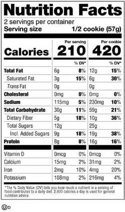 , the Complete Cookie, CHOCOALTE CHIP 2Oz/12Ct , 8G Protein