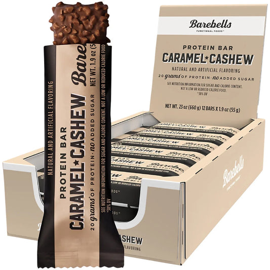 Protein Bars with 20G High Protein, 1.9Oz Bars, Caramel Cashew - 12 Count