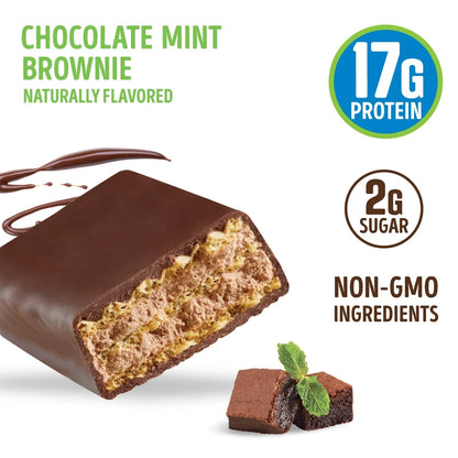 ’S® Dip’D™ Wafer Bar, Chocolate Mint Brownie, 17G Dairy & Plant Protein, 12 Count