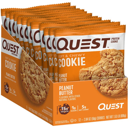 Quest Protein Cookie, Peanut Butter, 15G Protein, 12 Ct