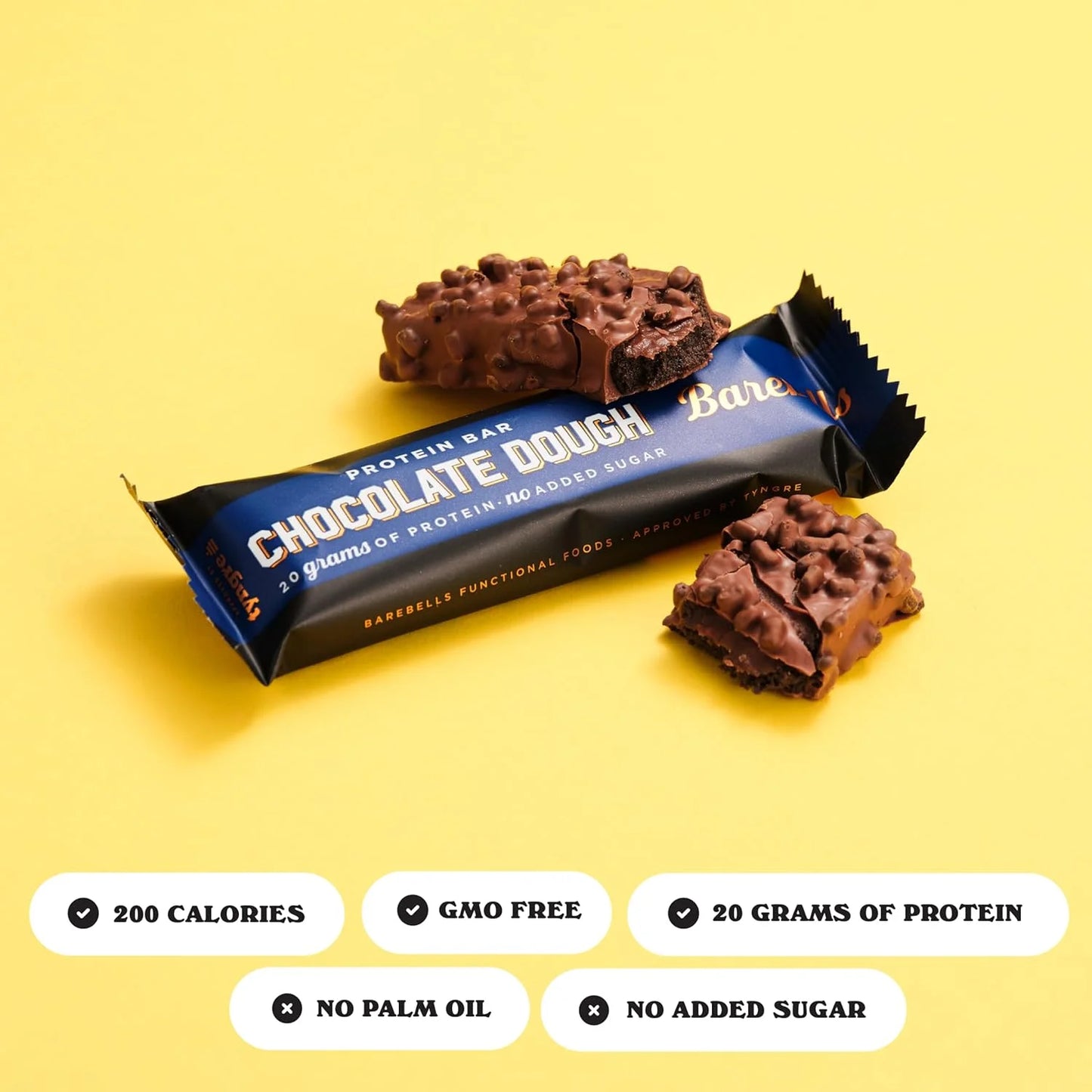 Protein Bars with 20G High Protein, 1.9Oz Bars, Chocolate Dough - 12 Count